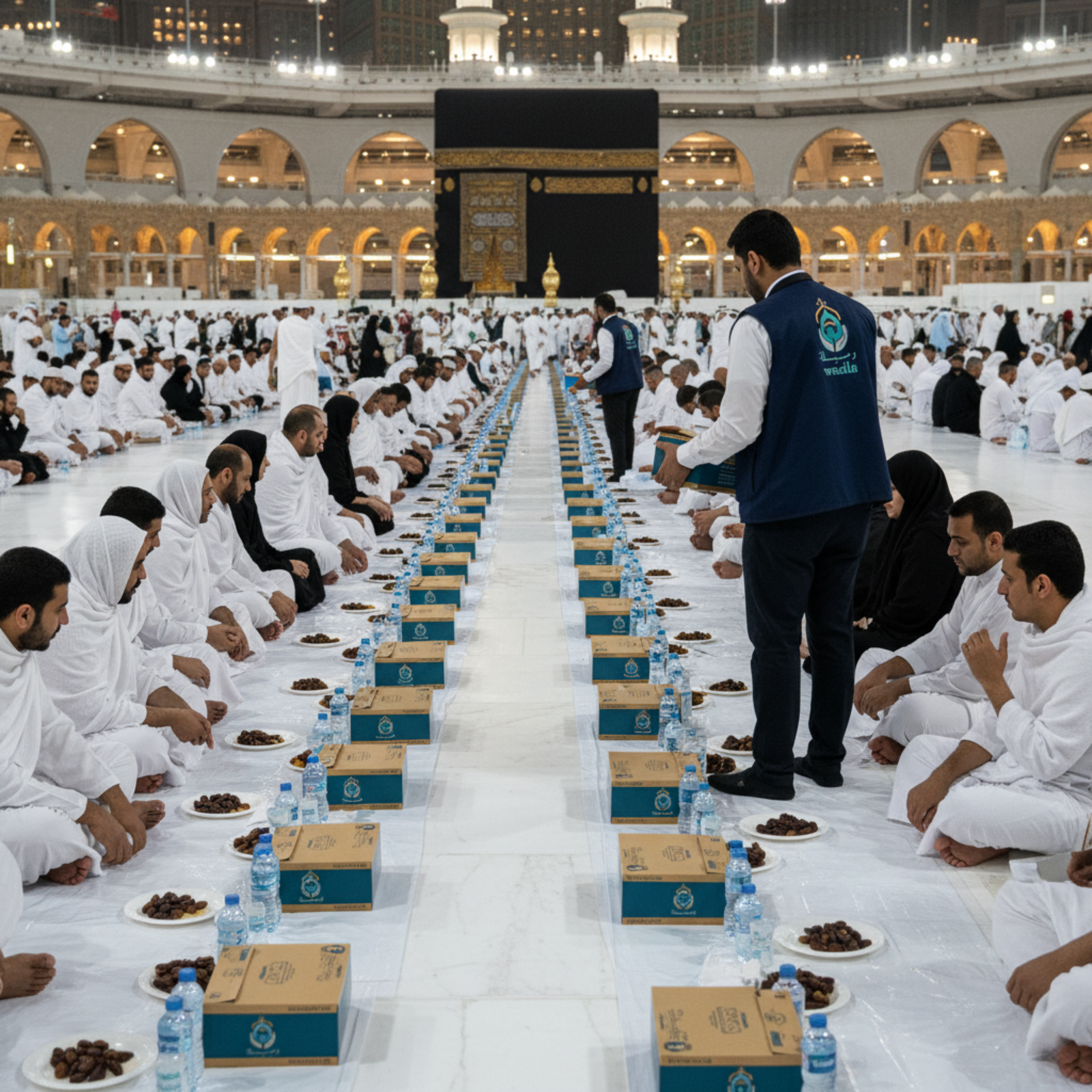 وجبات طعام ( الافطار ) لضيوف الرحمن بمكة المكرمة